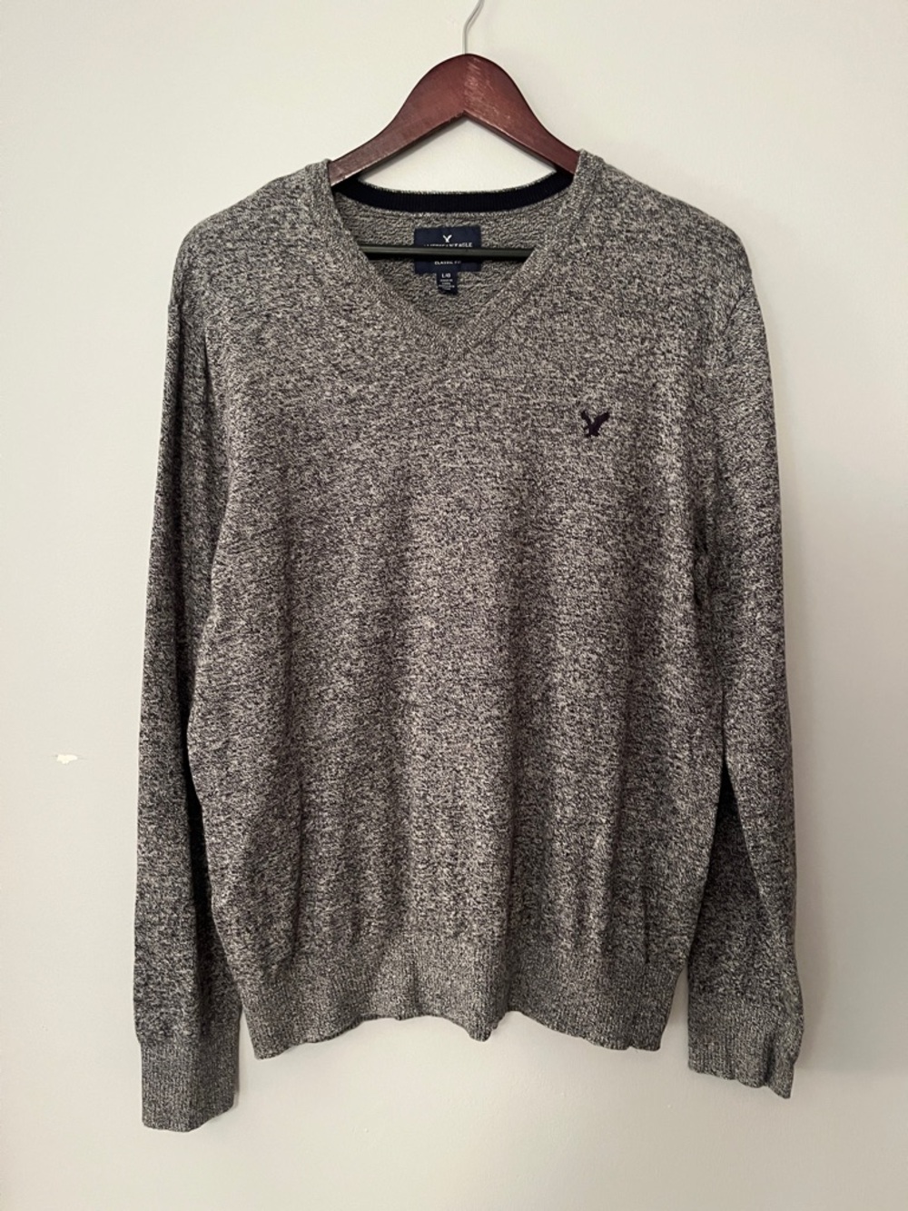 American Eagle Outfitters Heather Gray V-Neck Sweater